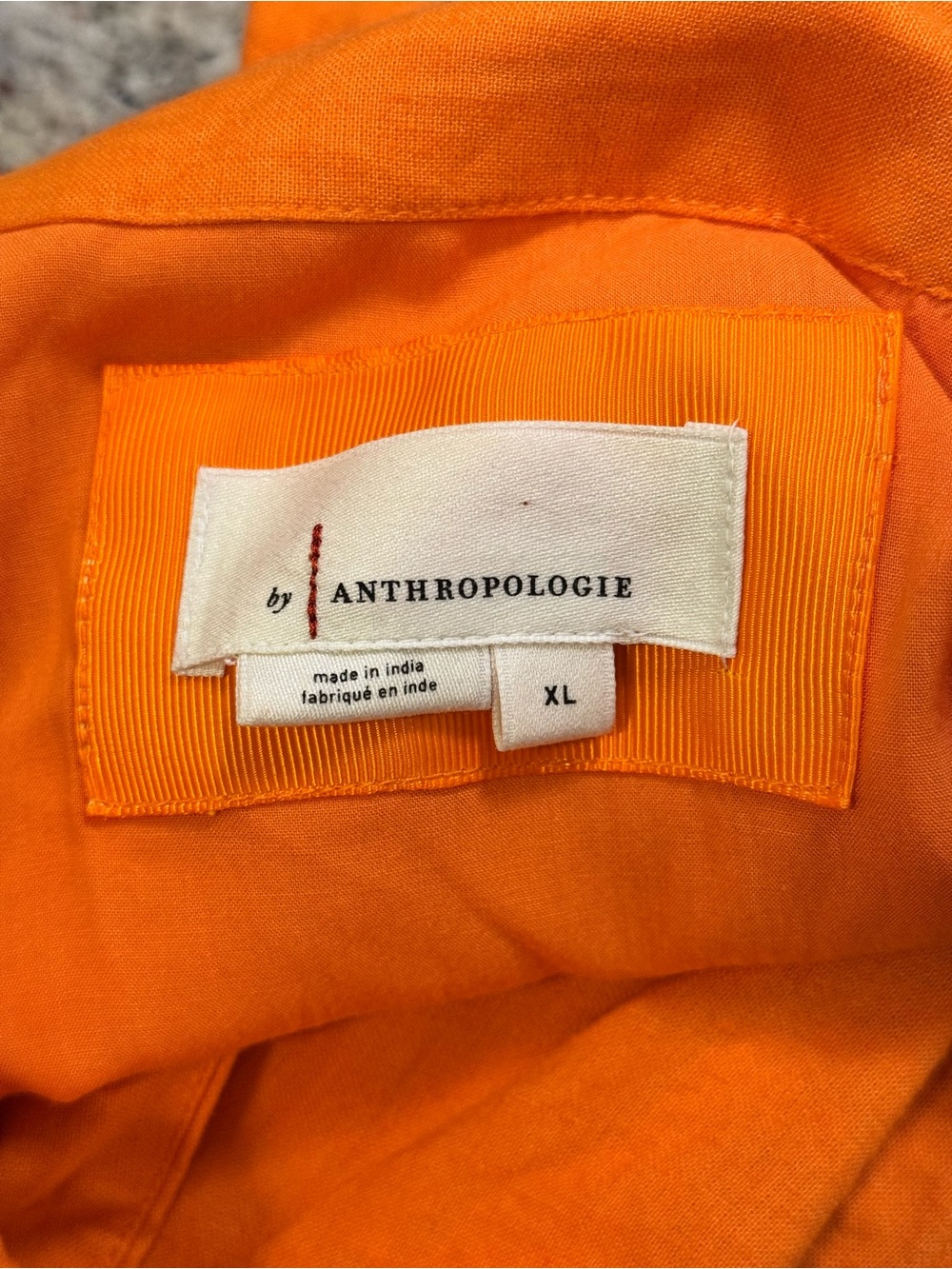 By Anthropologie Reneé Flutter-Sleeve Orange Linen Button-Front Midi Dress - XL - Picture 2 of 10